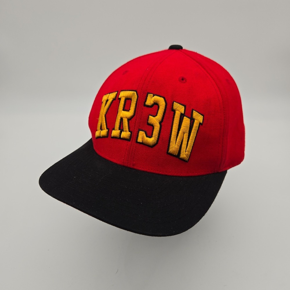 Starter KR3W Krew Crew Snapback Hat Baseball Red Black The Natural Wool Blend